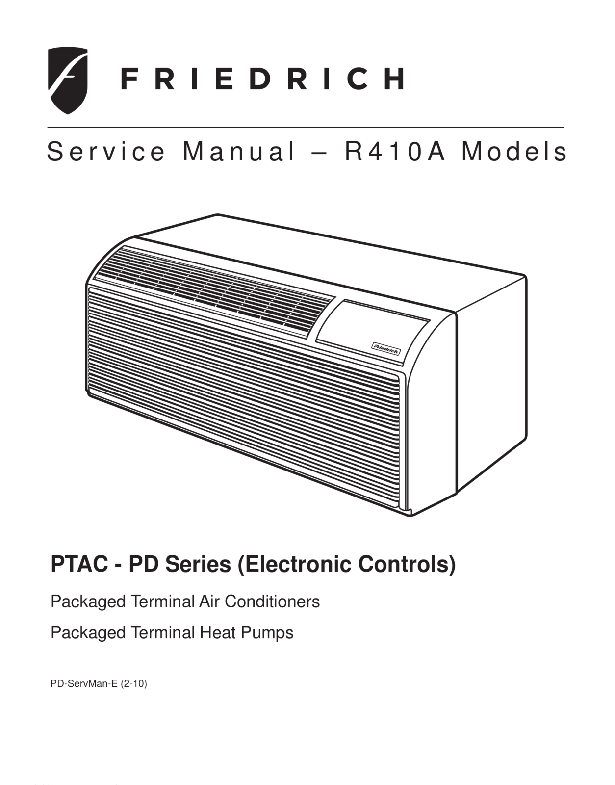 Friedrich R410A Service Manual