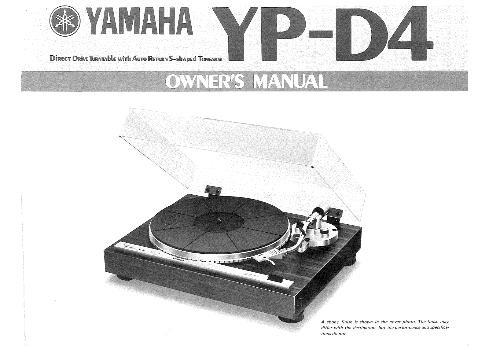 Yamaha YPD-4 Owners Manual