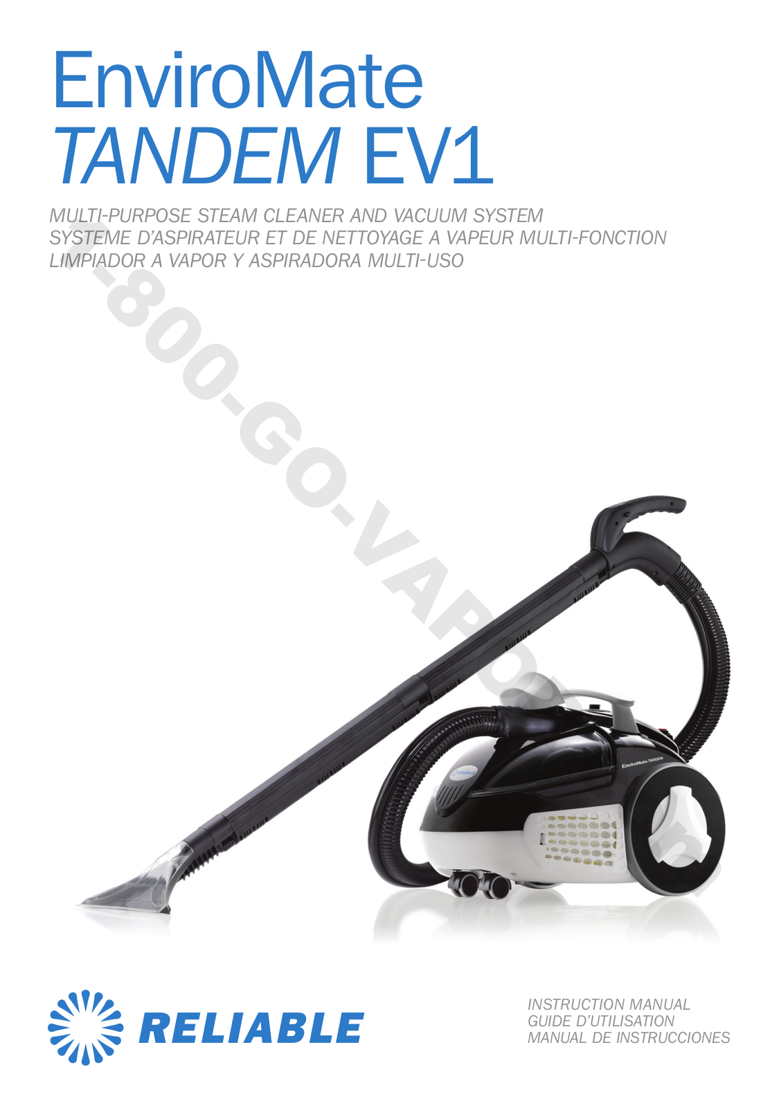 Reliable EnviroMate TANDEM EV1 Instruction Manual