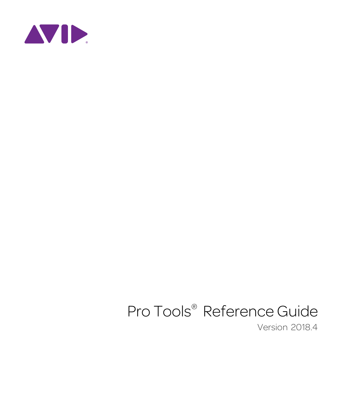 Pinnacle Systems Pro Tools - 2018.4 Reference Guide