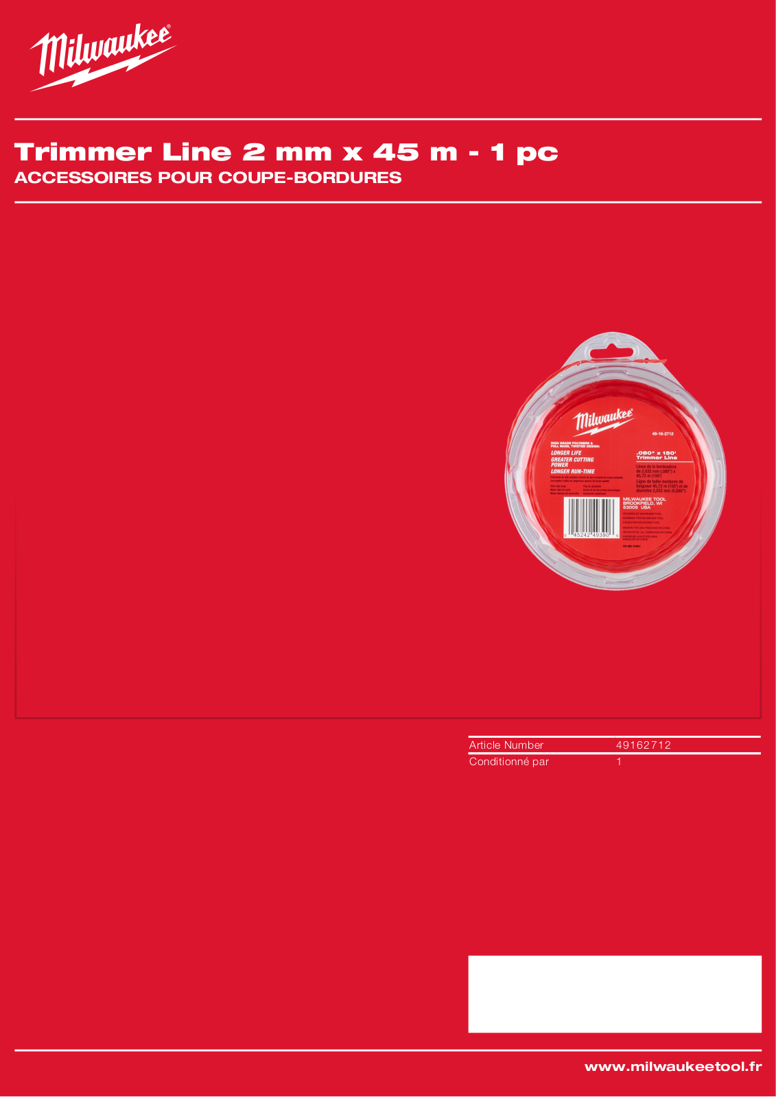 Milwaukee 49162712 Specification - ManualMachine.com