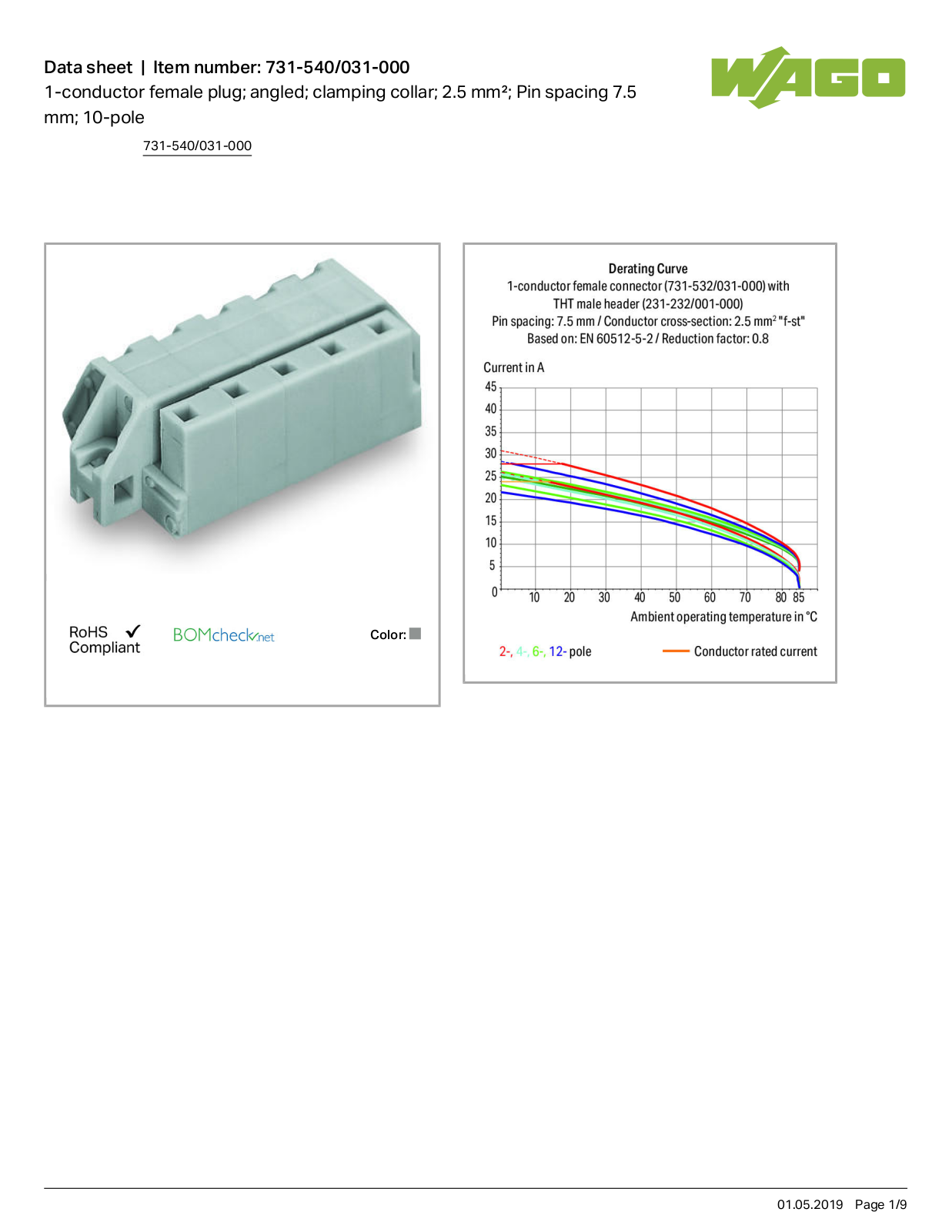 Wago 731-540/031-000 Data Sheet