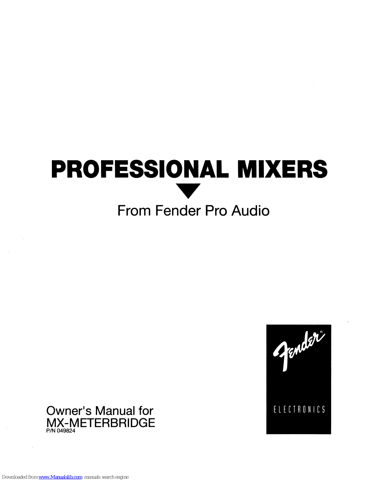 Fender MX-5200 User Manual