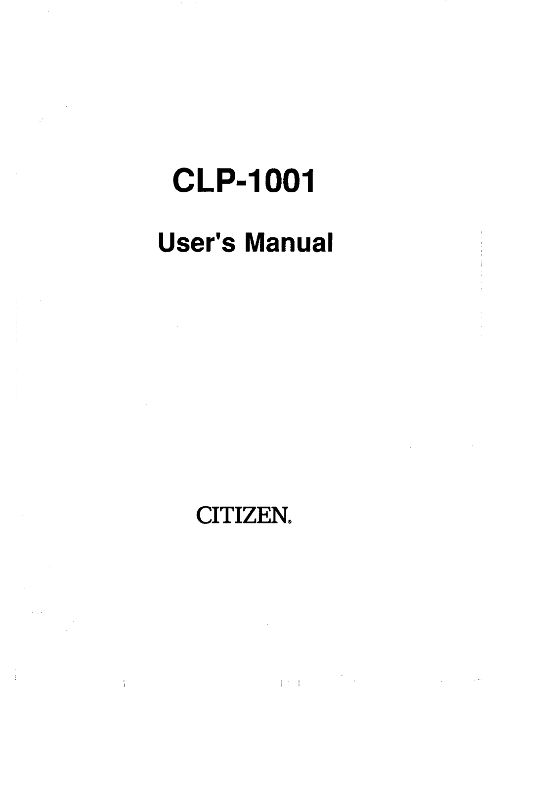 Citizen CLP-1001 User Manual