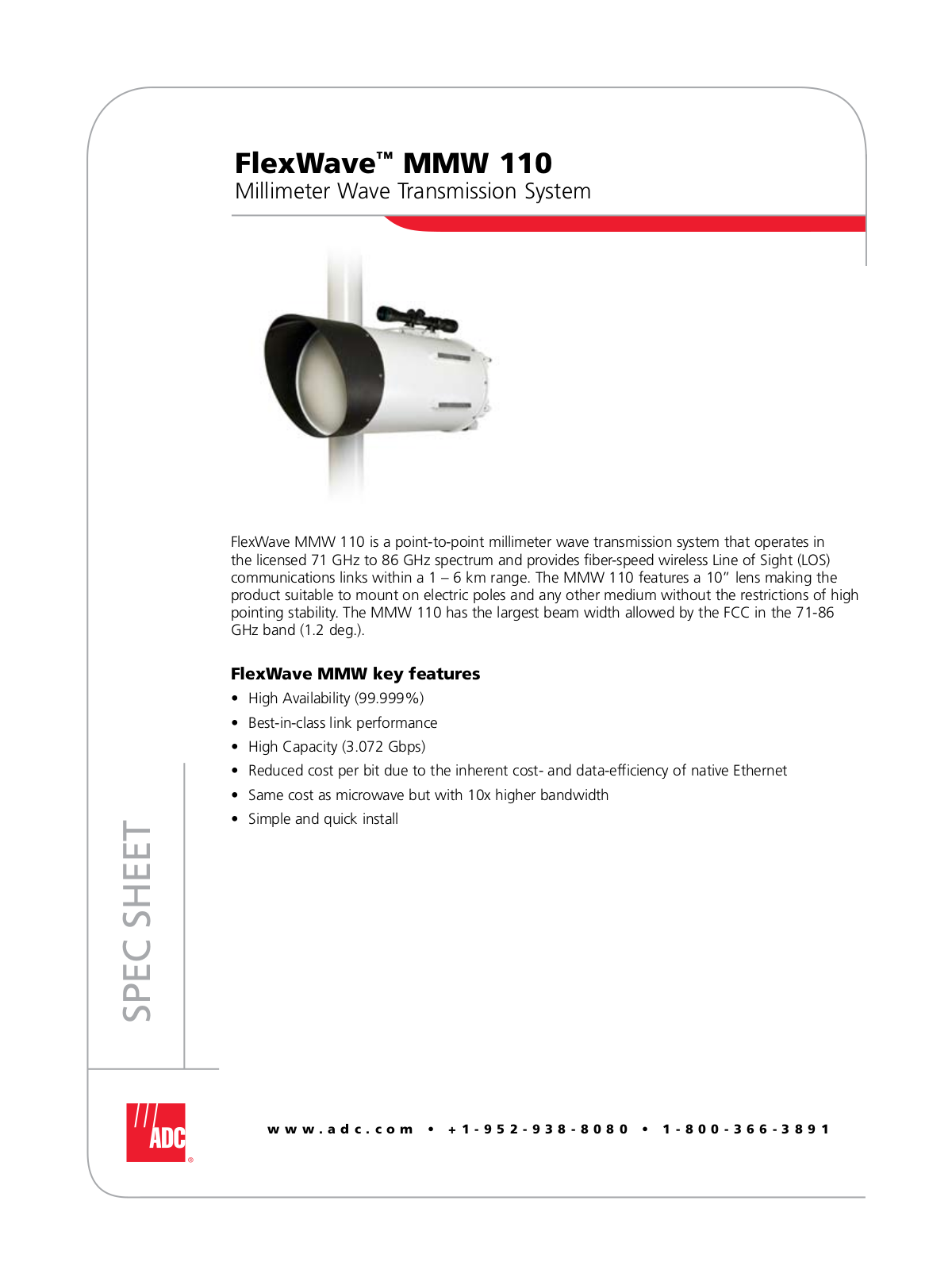 ADC MMW 110 User Manual