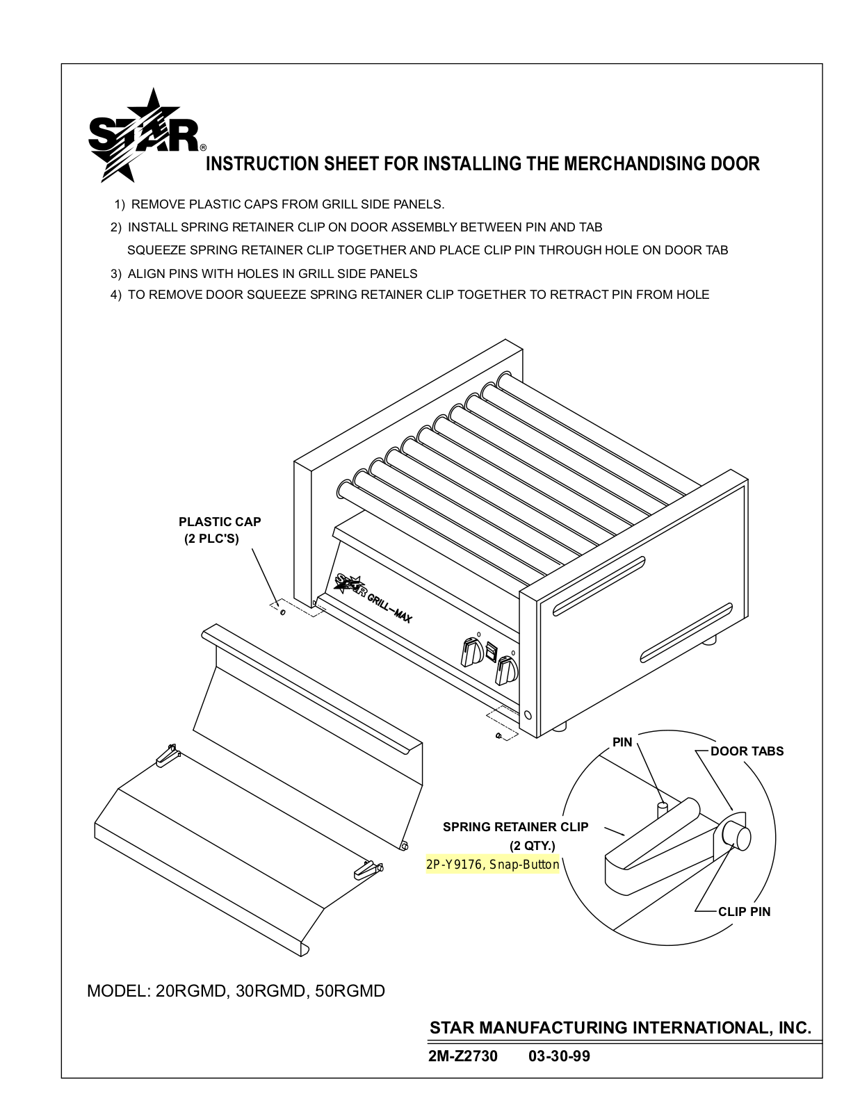 Star Manufacturing 20RGMD Installation  Manual