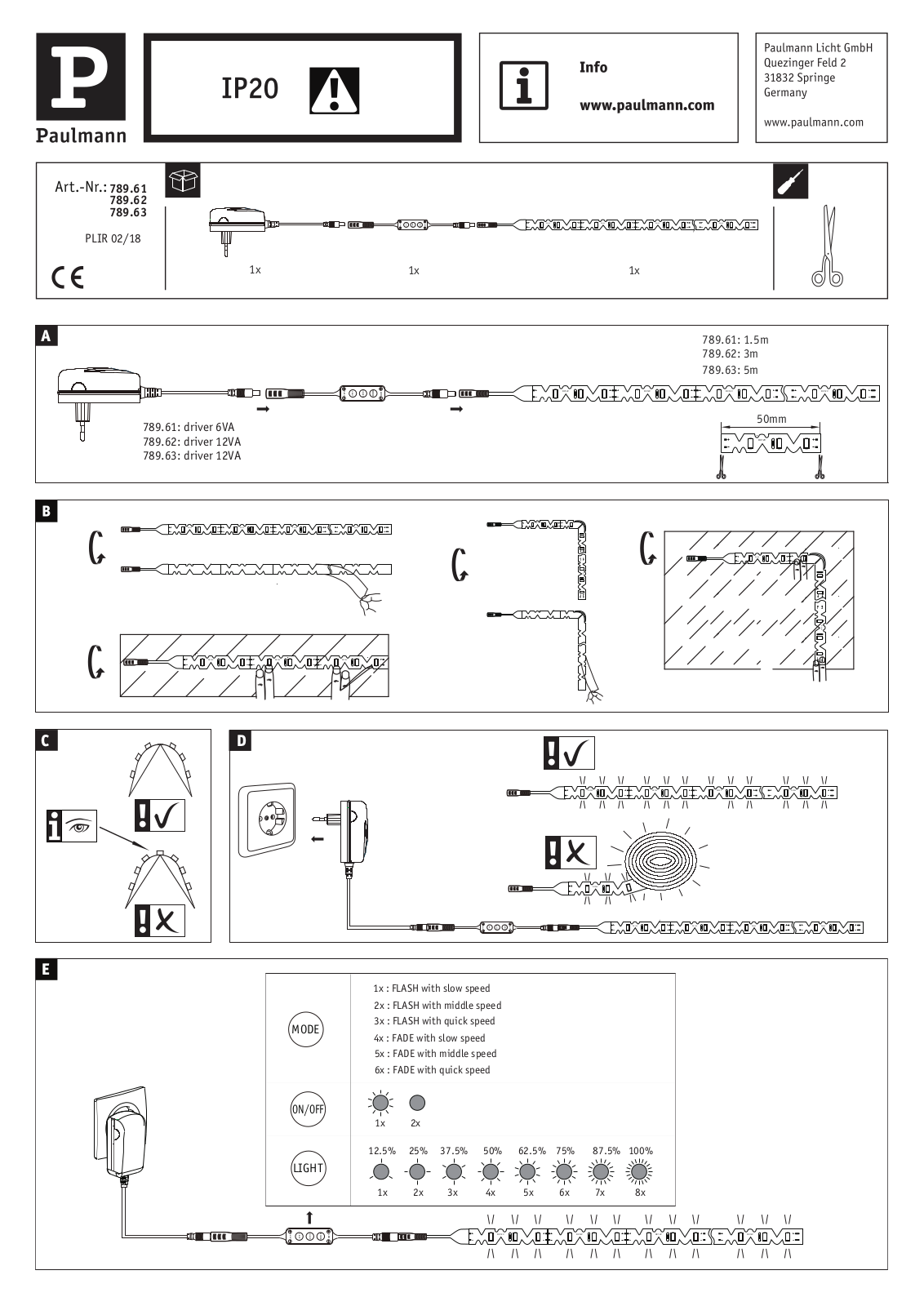 Paulmann 78961, 78962, 78963 Safety instructions - ManualMachine.com