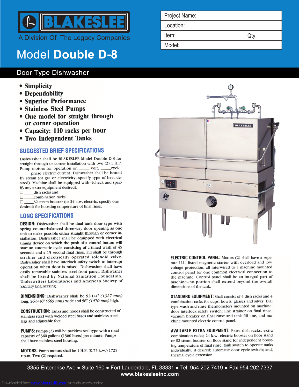 Blakeslee Double D-8 Instruction Manual