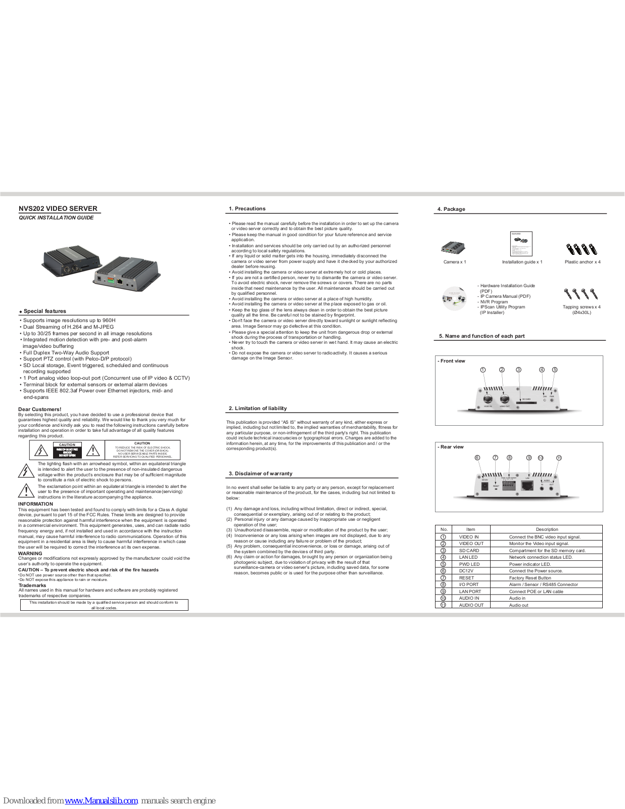 Vision Hi-Tech NVS202 Quick Installation Manual