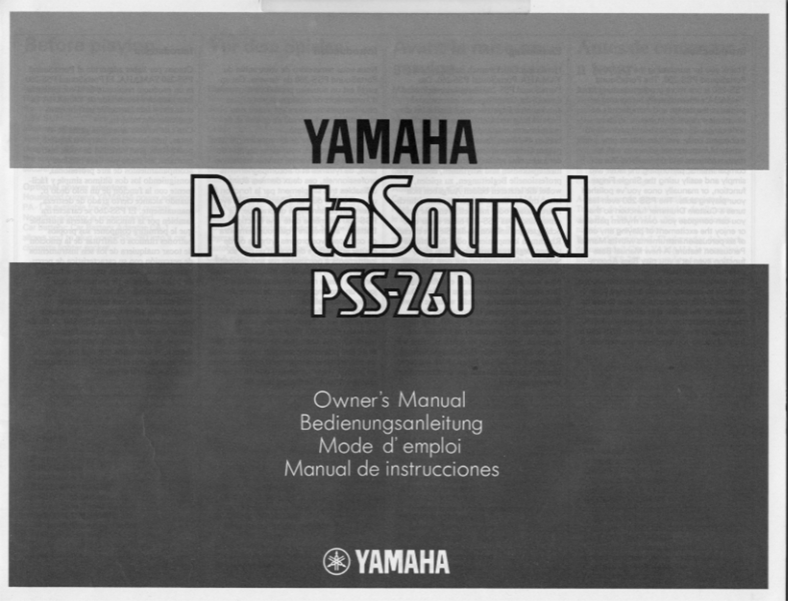 Yamaha PSS260, PSS260E User Manual