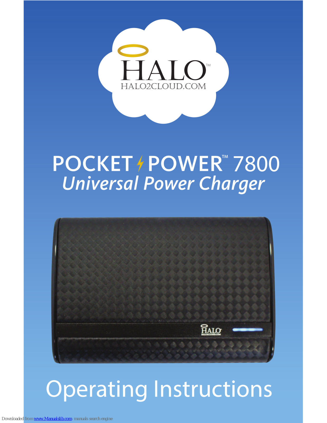 Halo Pocket Power 7800 Operating Instructions Manual