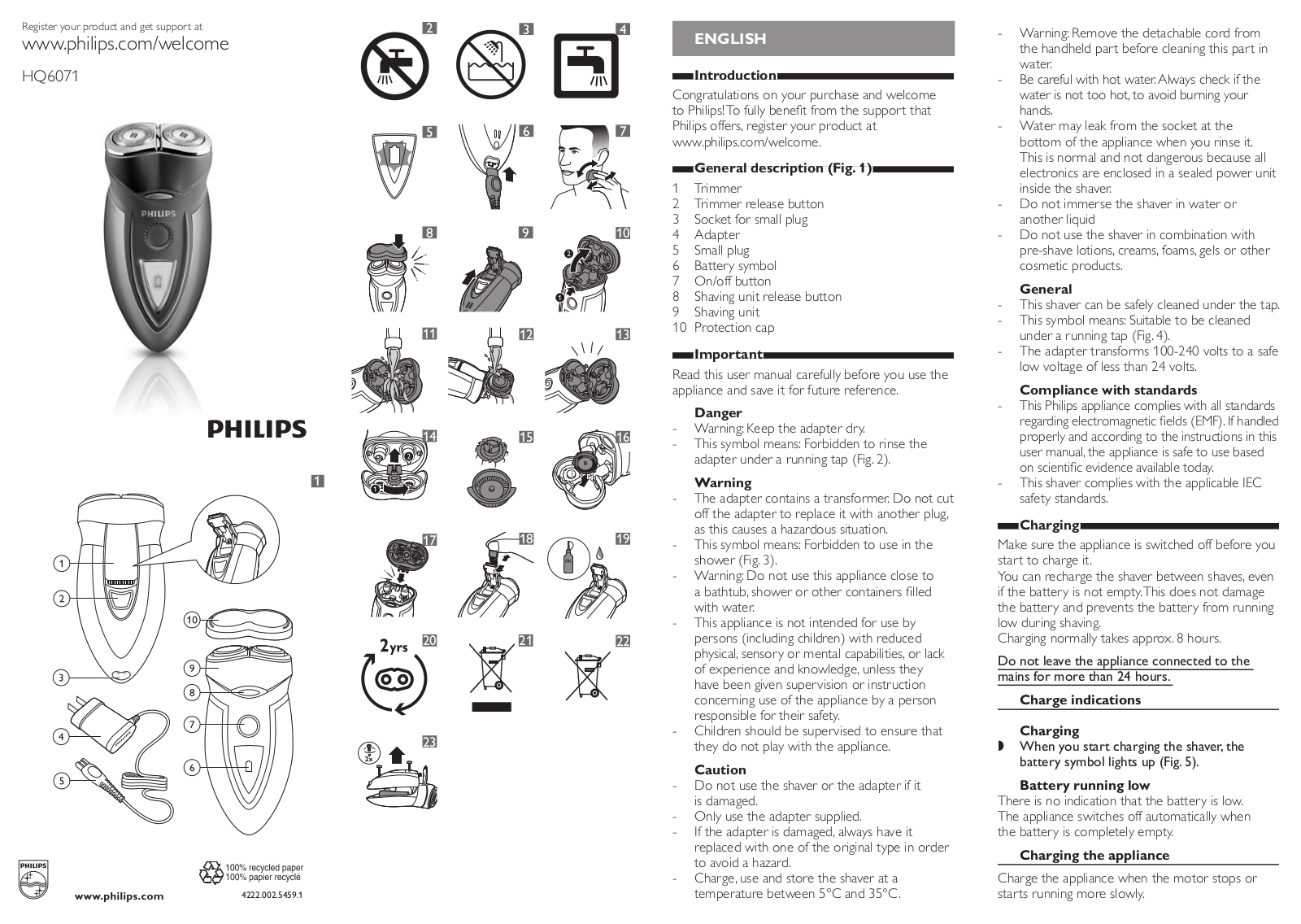 Philips HQ6071 User Manual