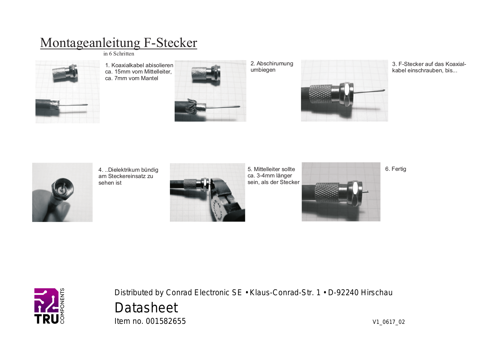 TRU COMPONENTS 1582655 Data Sheet