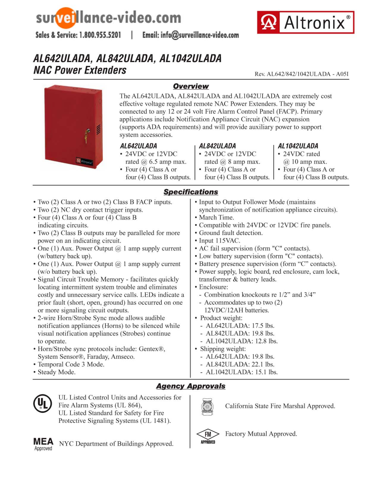 Altronix AL642ULADA Specsheet