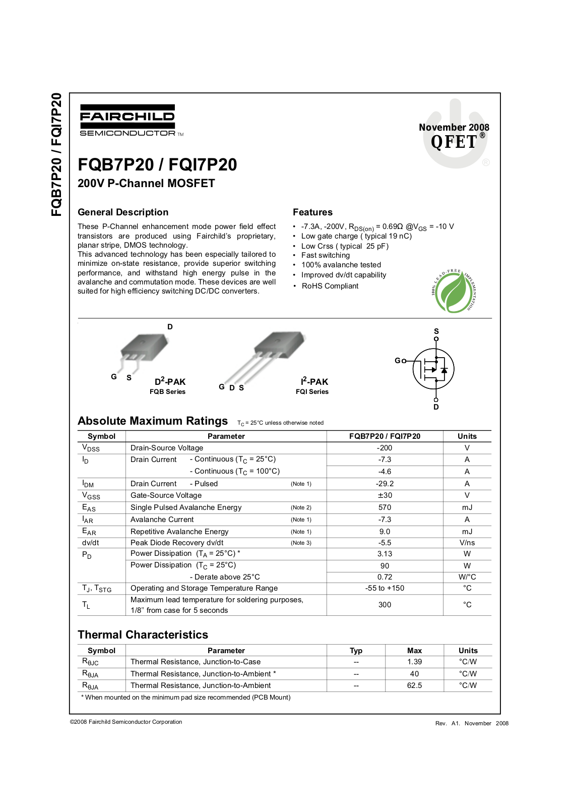 Fairchild FQB7P20, FQI7P20 service manual