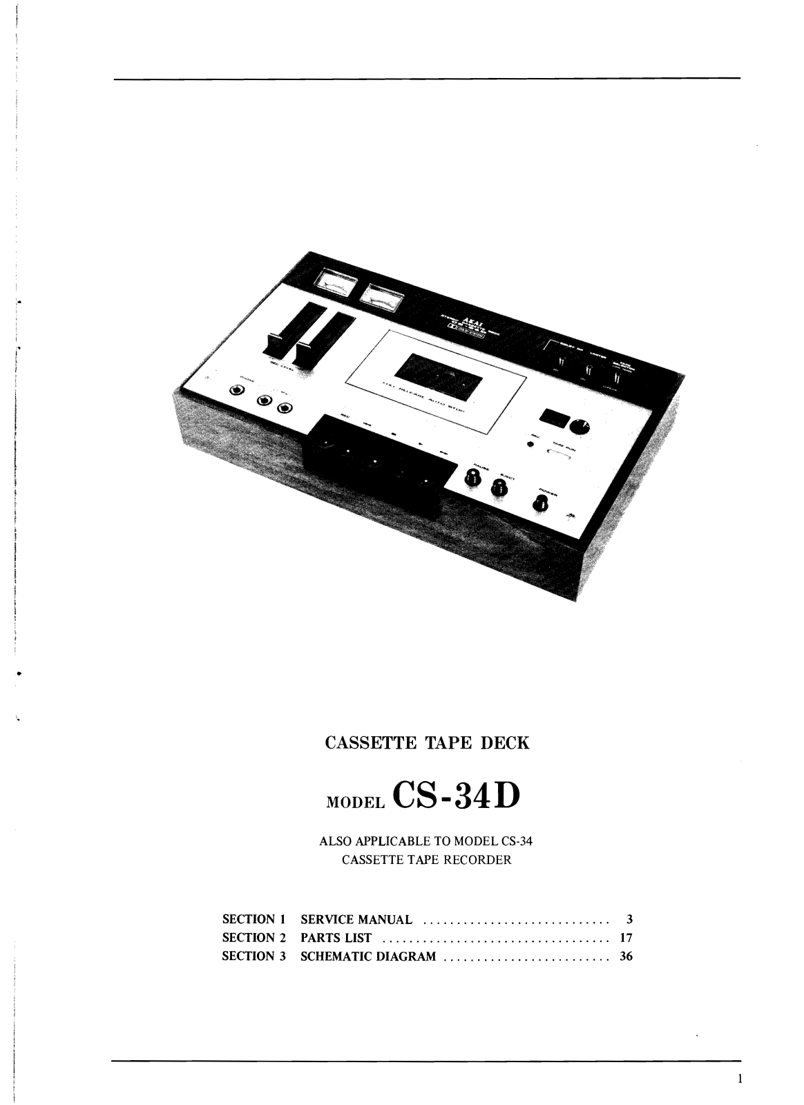 Akai CS-34, CS-34-D Service Manual