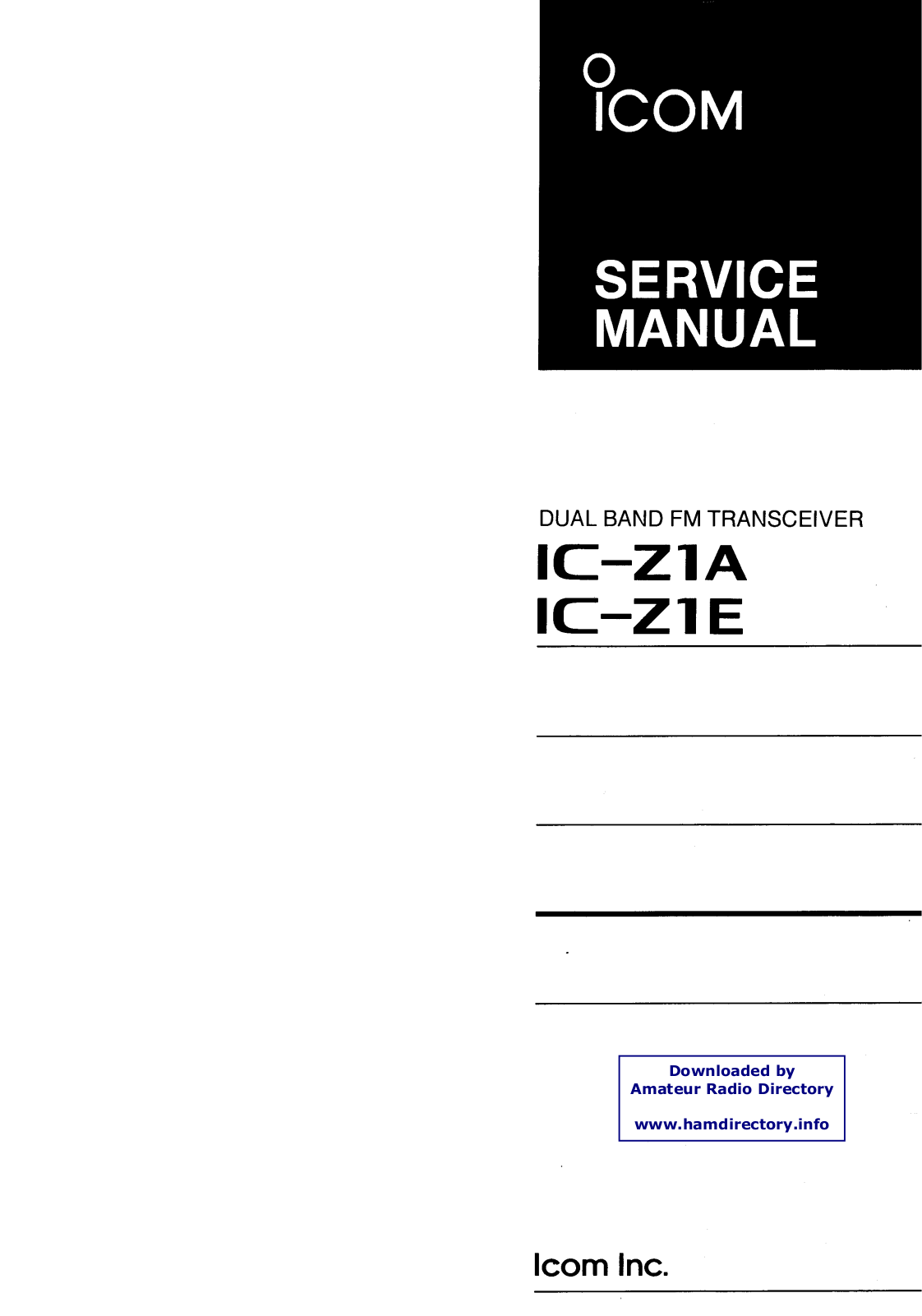 Icom IC-Z1 User Manual