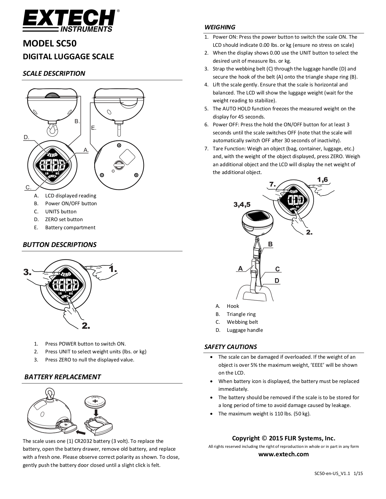 Extech instruments SC50 User Manual