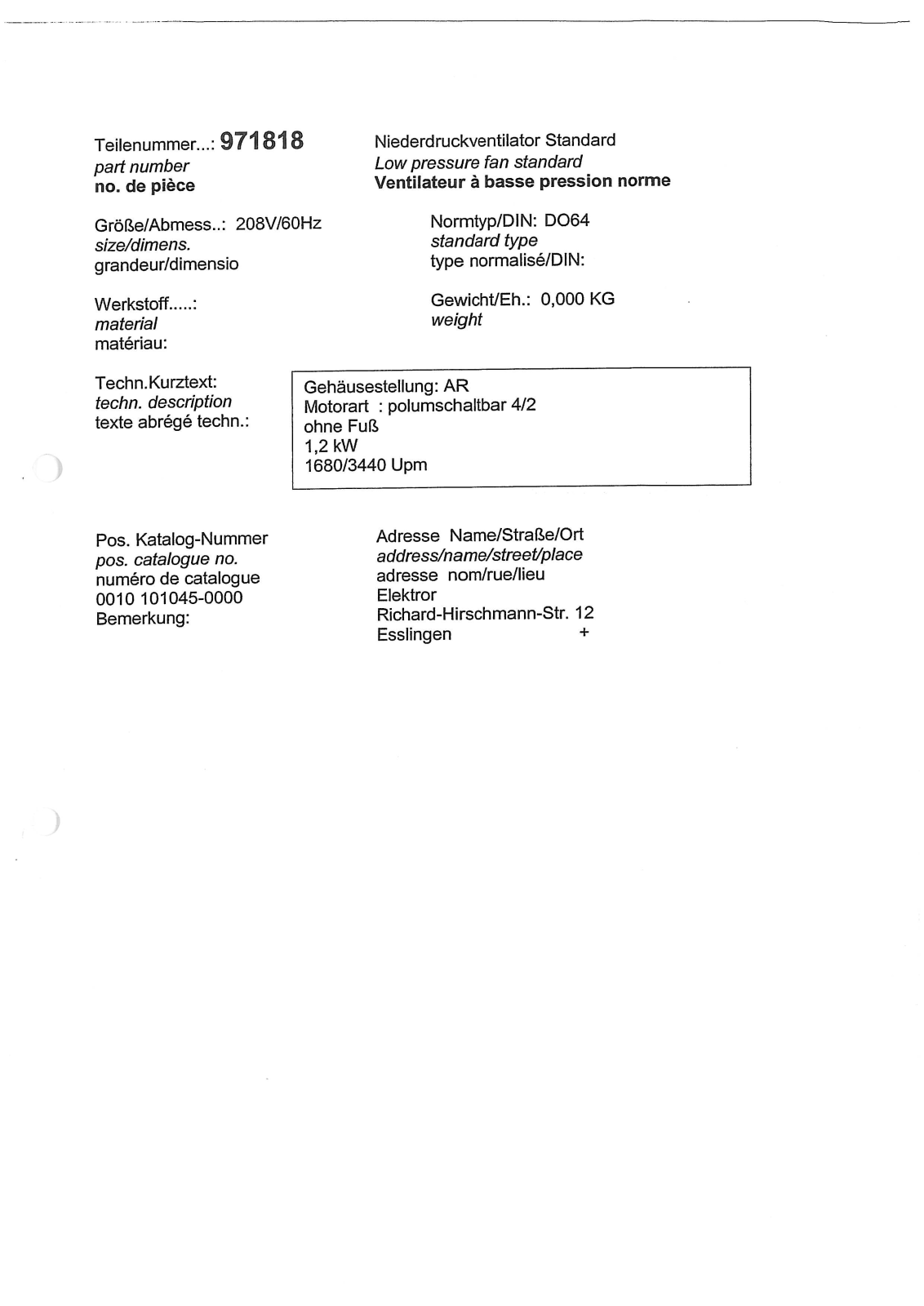 Elektror D064, E064, D066, E066 User manual