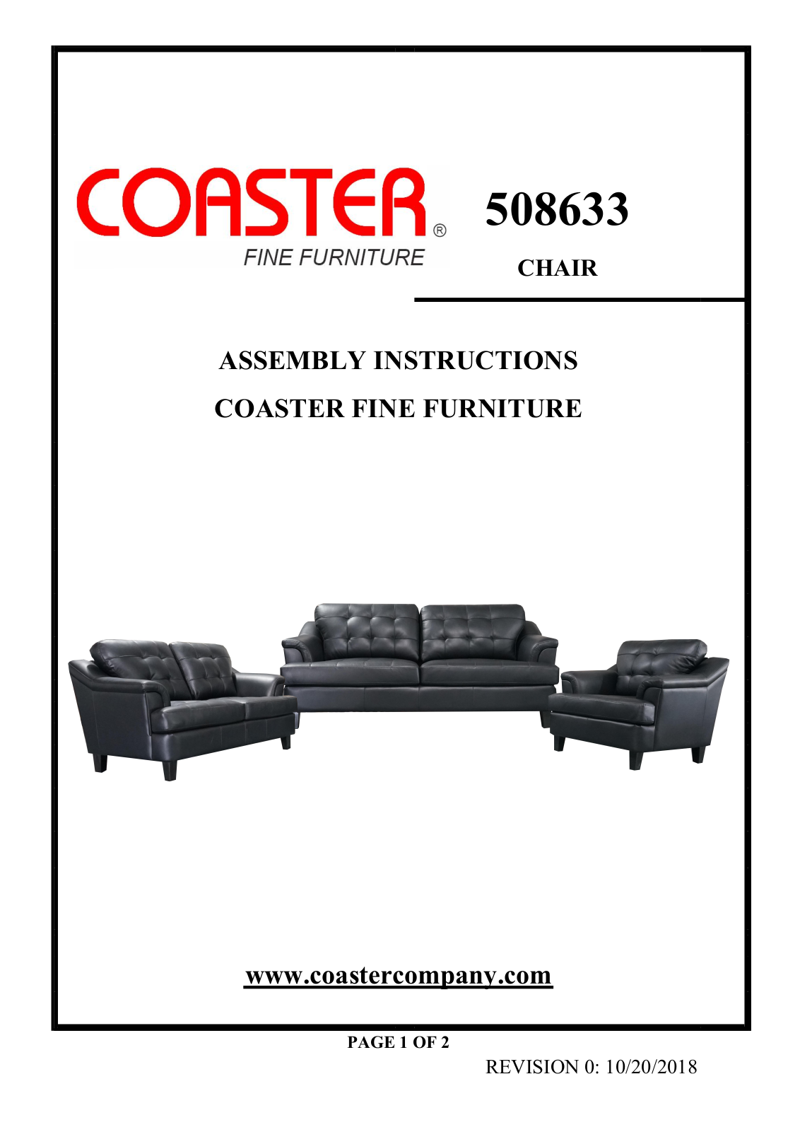 Coaster 508633 Assembly Guide