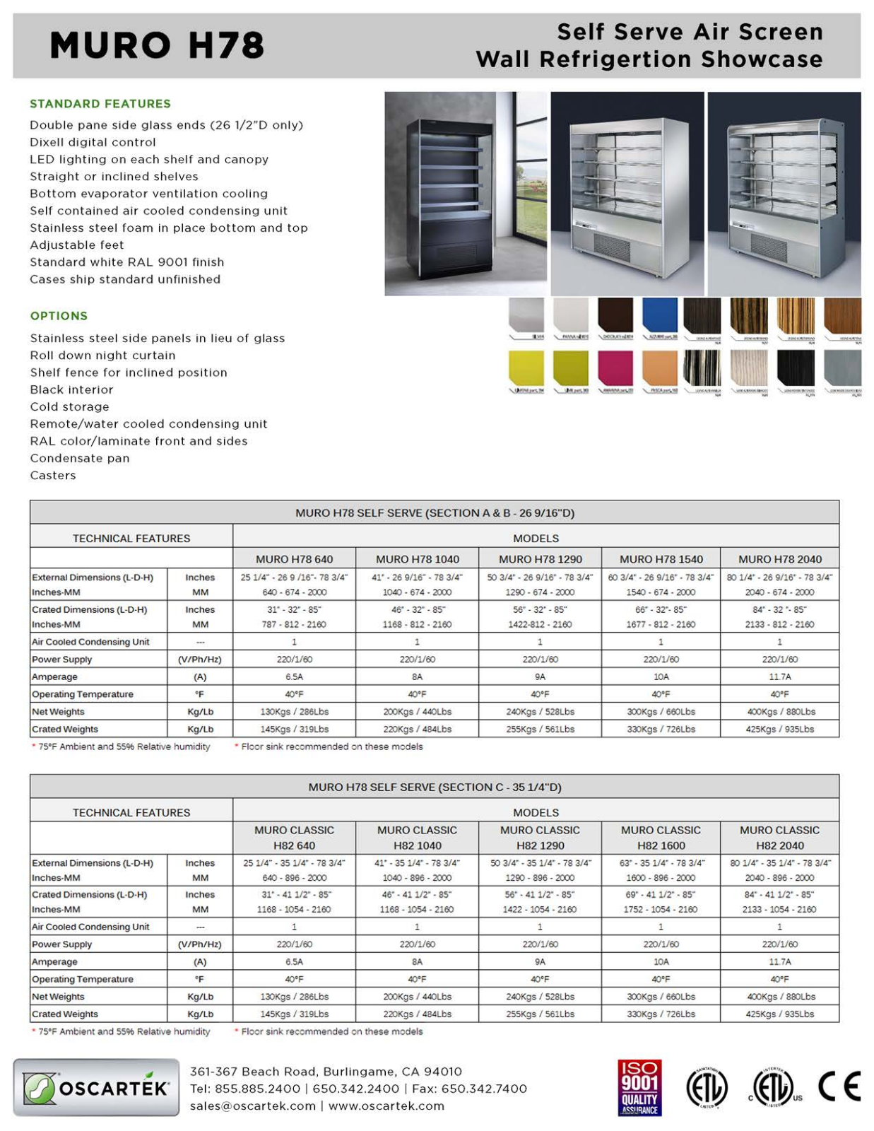 Oscartek MURO CLASSIC H82 1600 User Manual