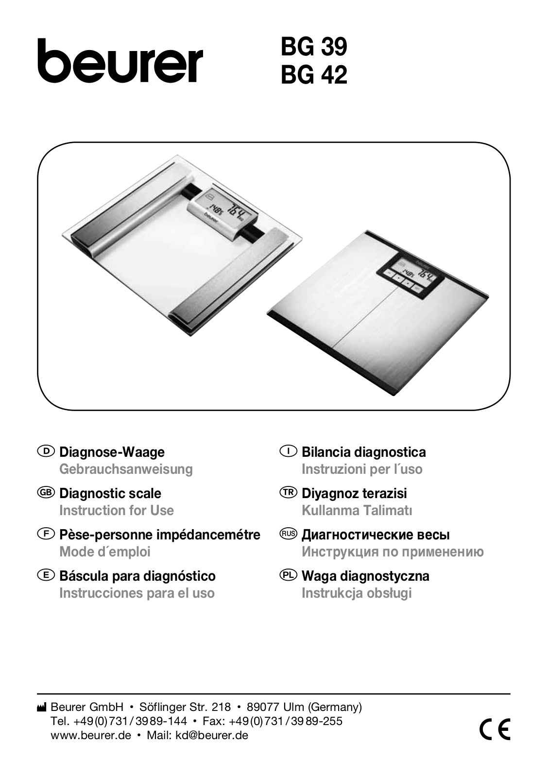 BEURER BG 39 User Manual