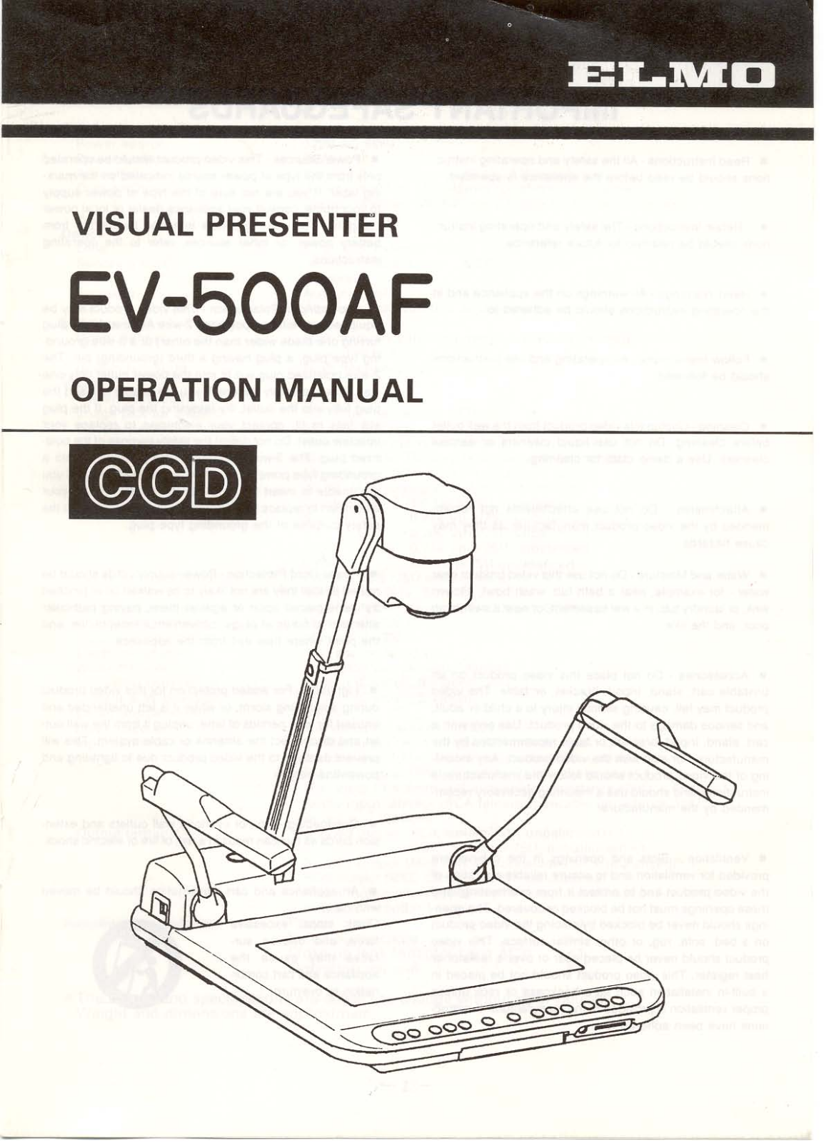 ELMO EV-500AF User's Manual