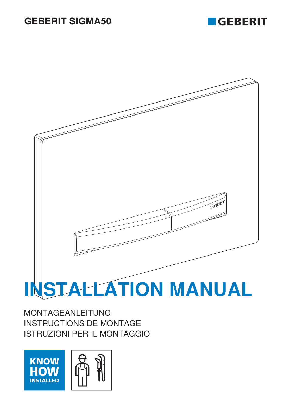 Geberit 115.788.21.2, 115.788.JM.2, 115.788.SQ.2, 115.788.11.2, 115.788.00.2 INSTALLATION MANUAL