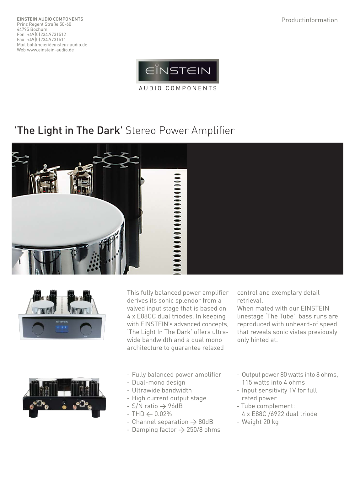 Einstein The Light In The Dark Brochure