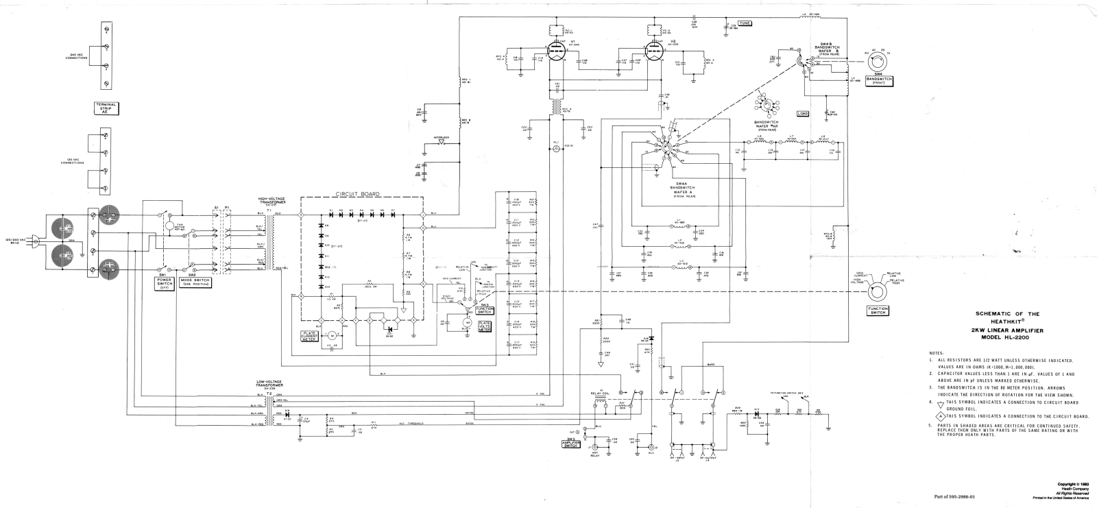 Heathkit HL-2200 Schematic