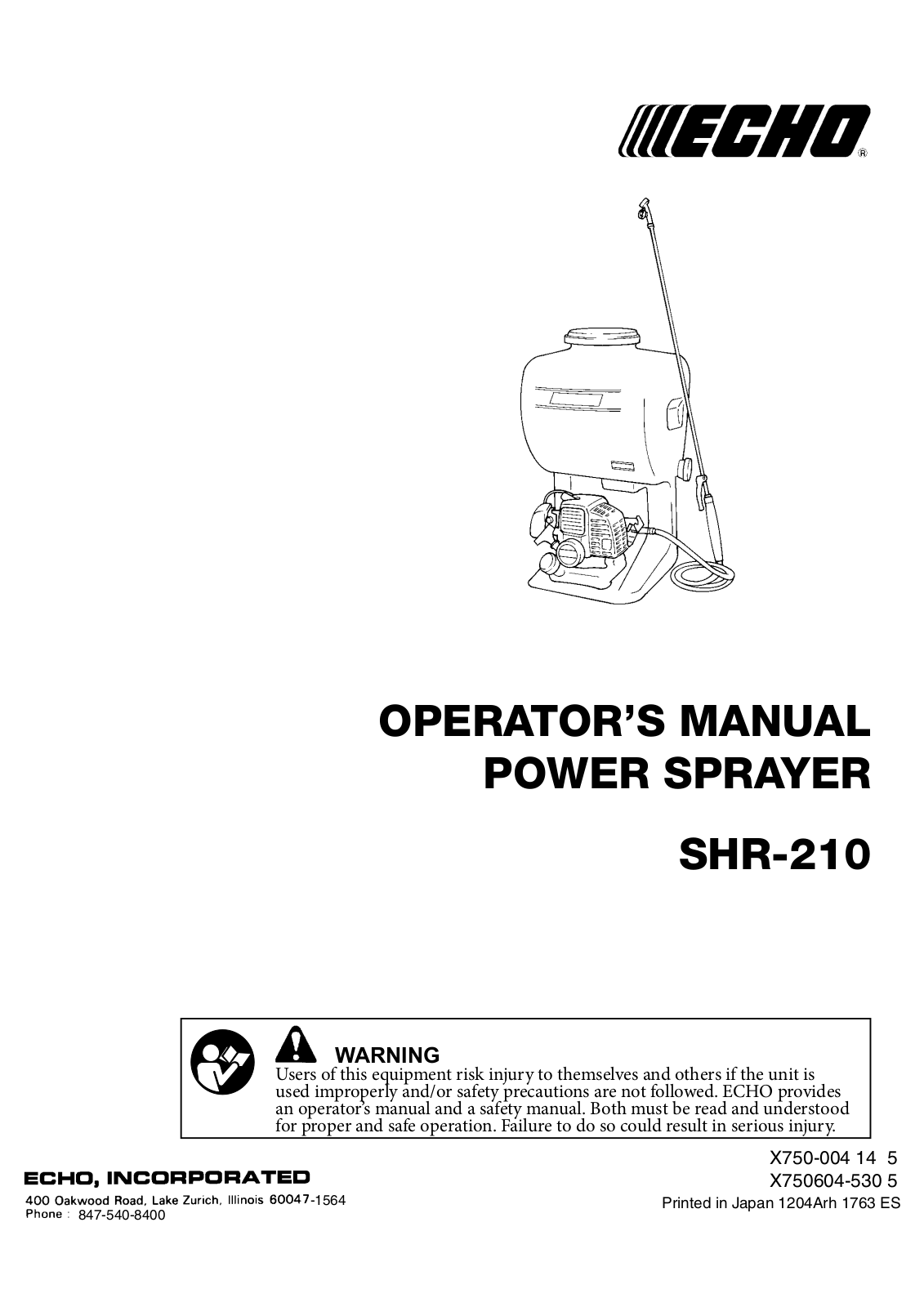 Echo SHR-210 User Manual