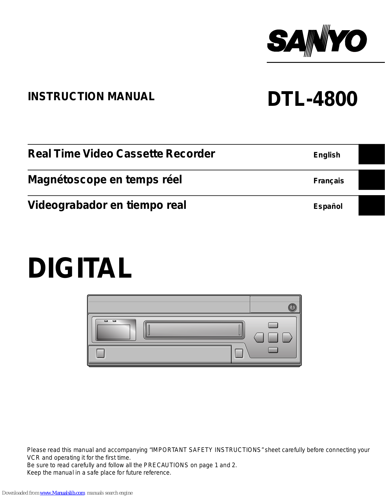 Sanyo DTL-4800,DTL-4800P Instruction Manual