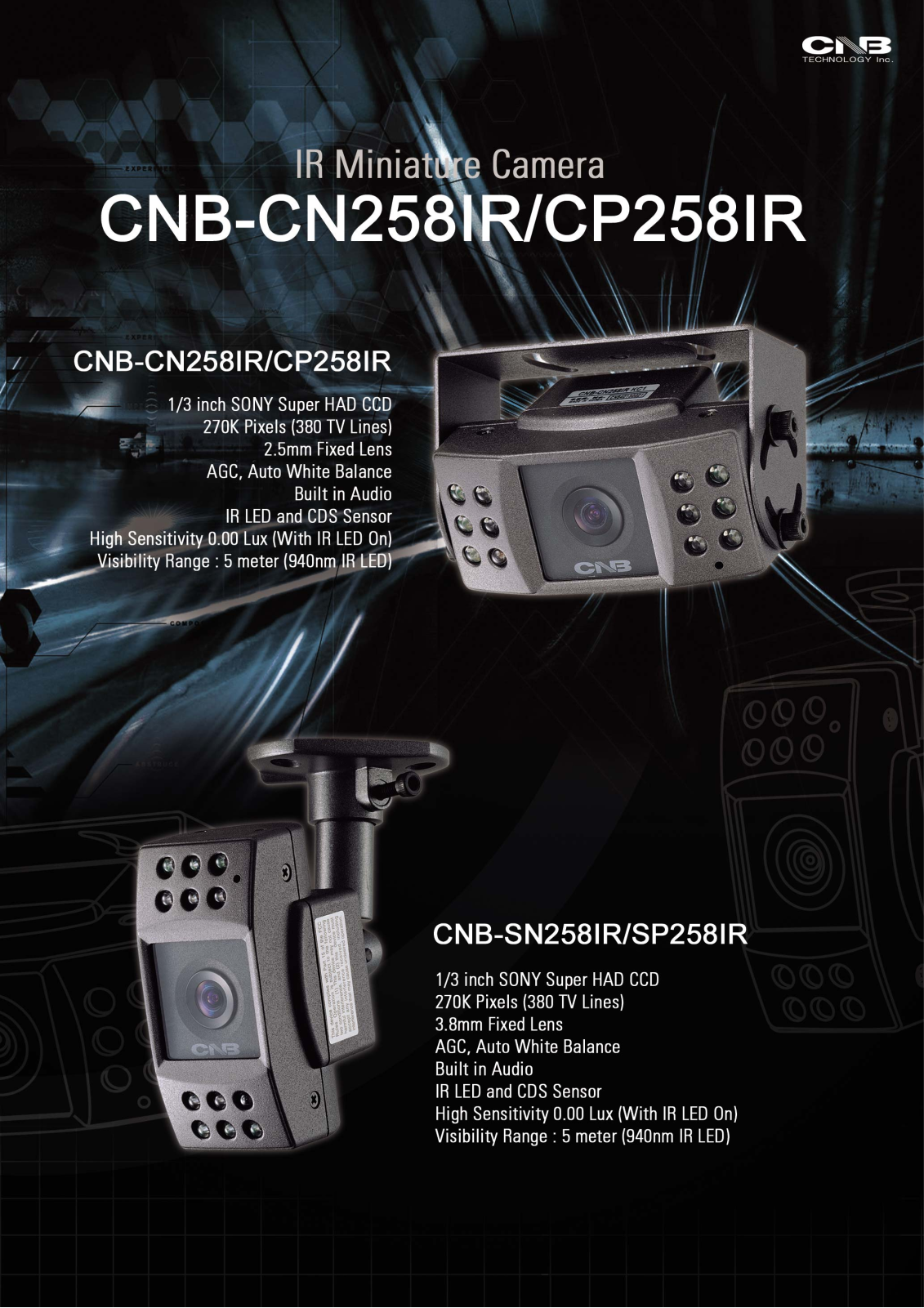 CNB CN258IR UC3, SN258IR Specsheet