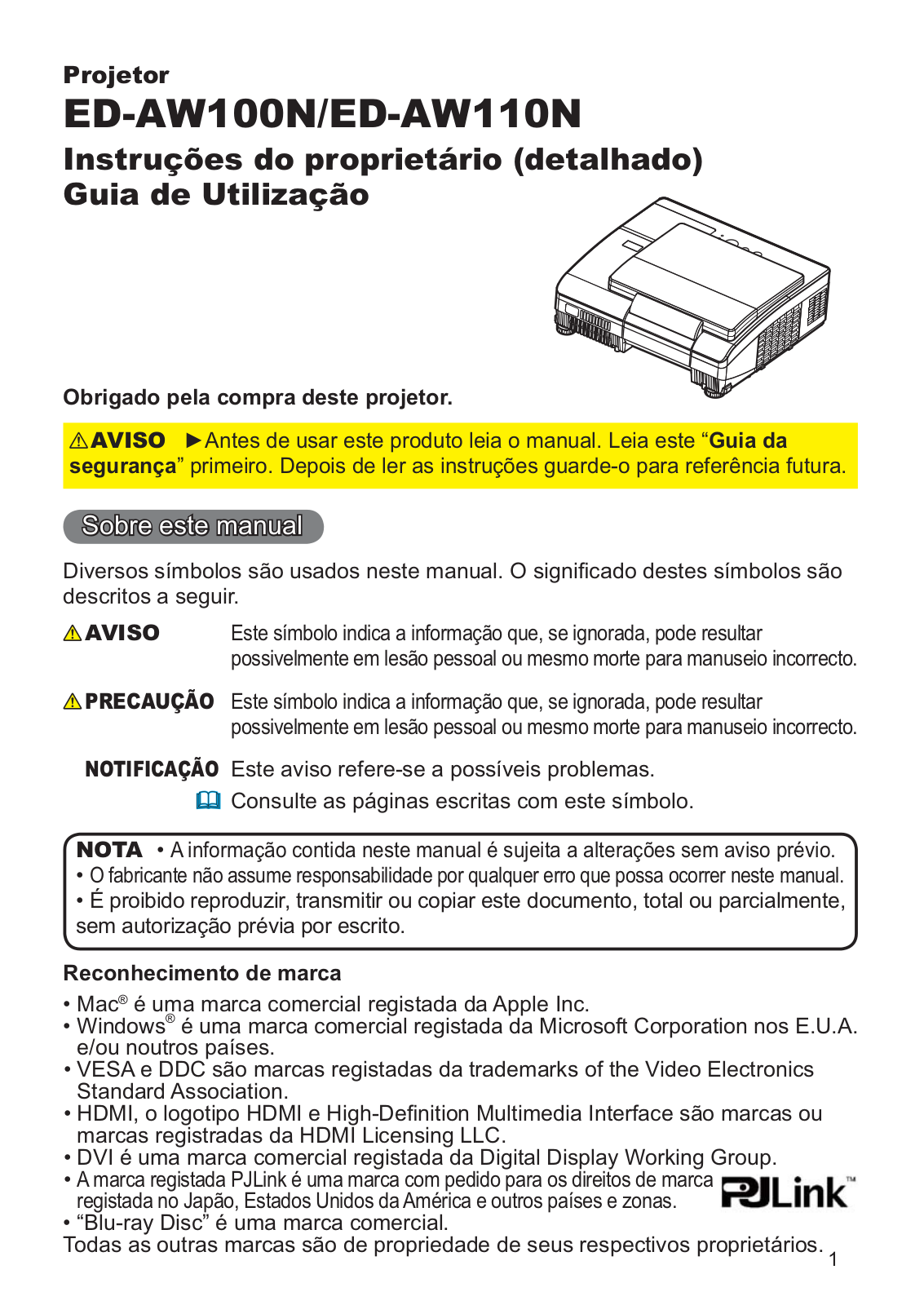 Hitachi ED-AW110, ED-AW100 User Manual