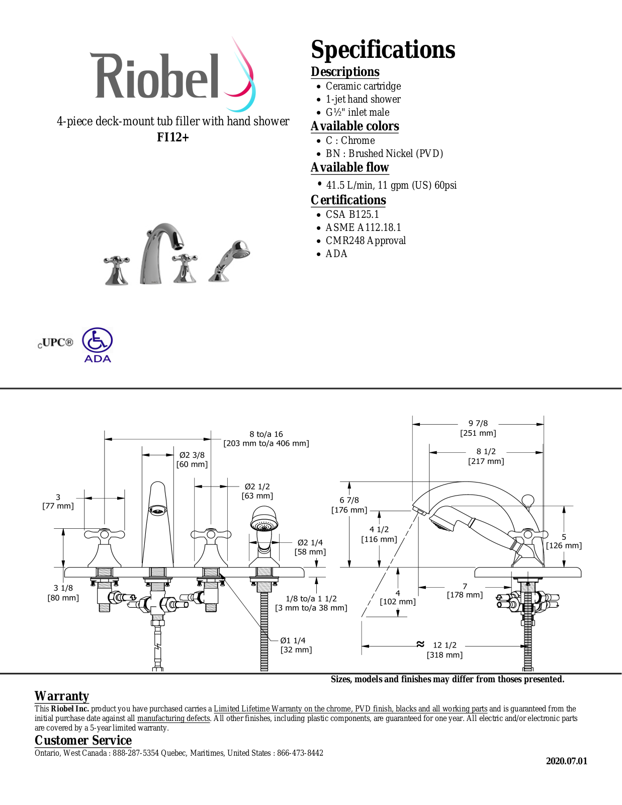 Riobel FI12BN Specifications - ManualMachine.com