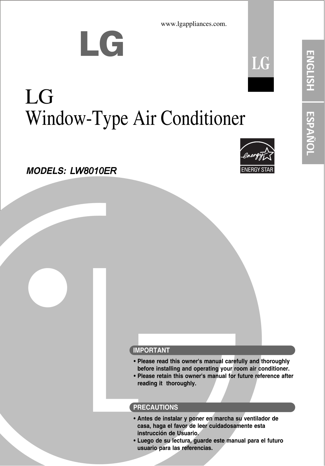 LG LW8010ER Owner’s Manual