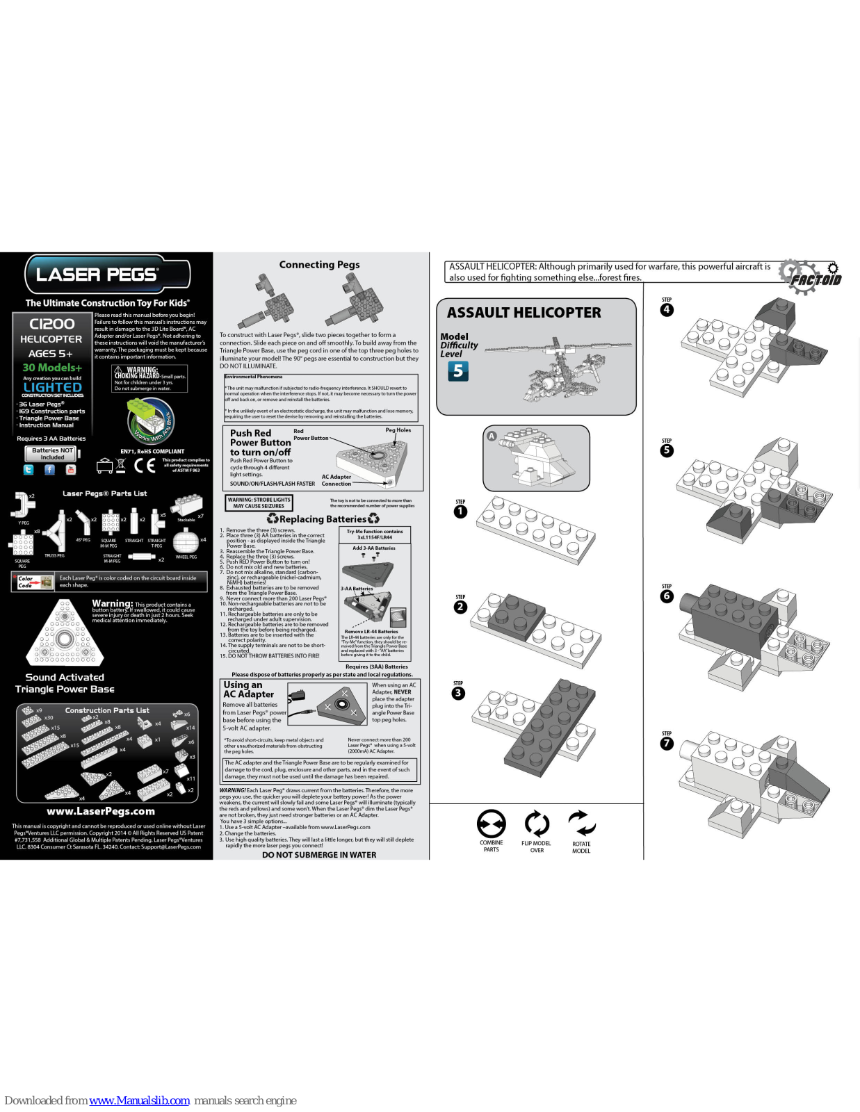 Laser Pegs Assault Helicopter C1200 User Manual