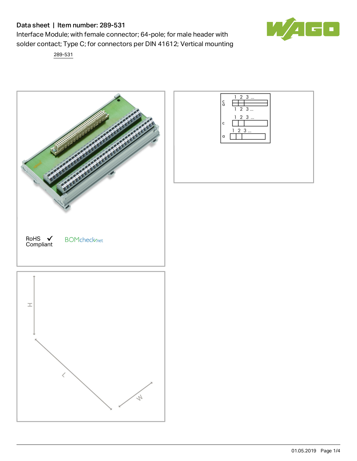 Wago 289-531 Data Sheet