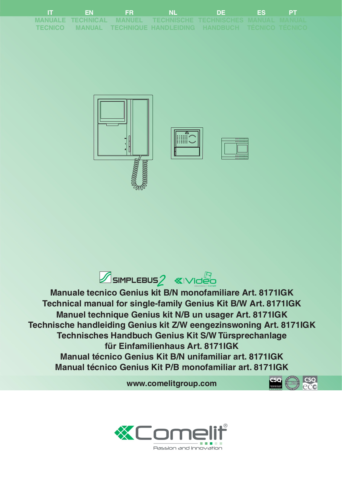 Comelit MT 8171IGK User Manual