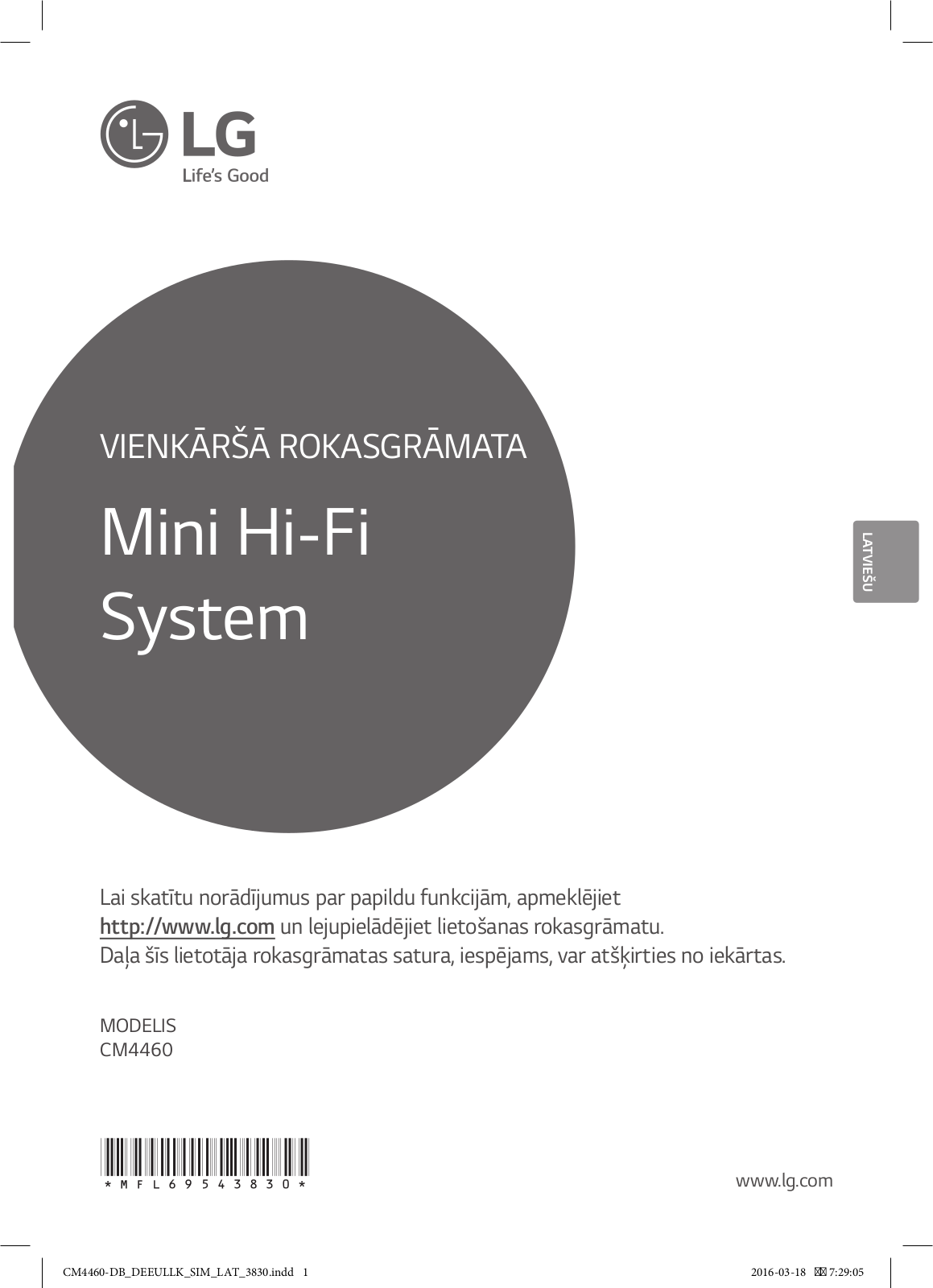 LG CM4460 Quick Guide