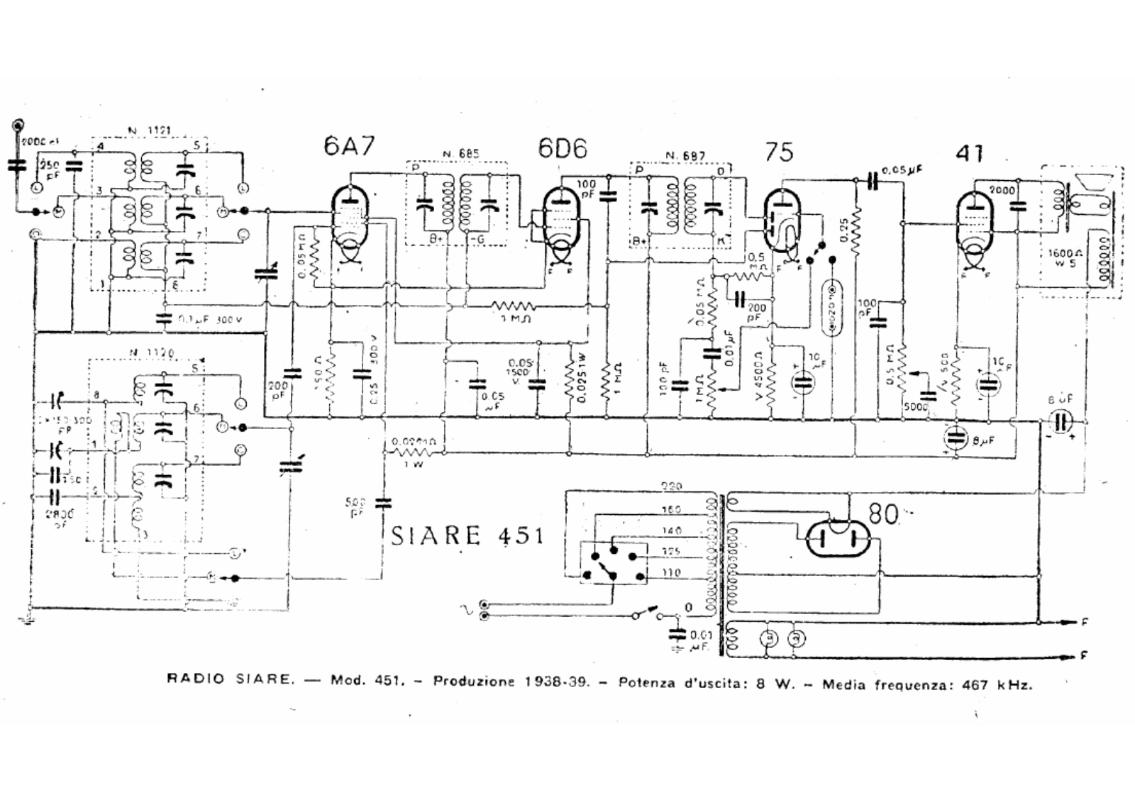 Siare Crosley 451 schematic