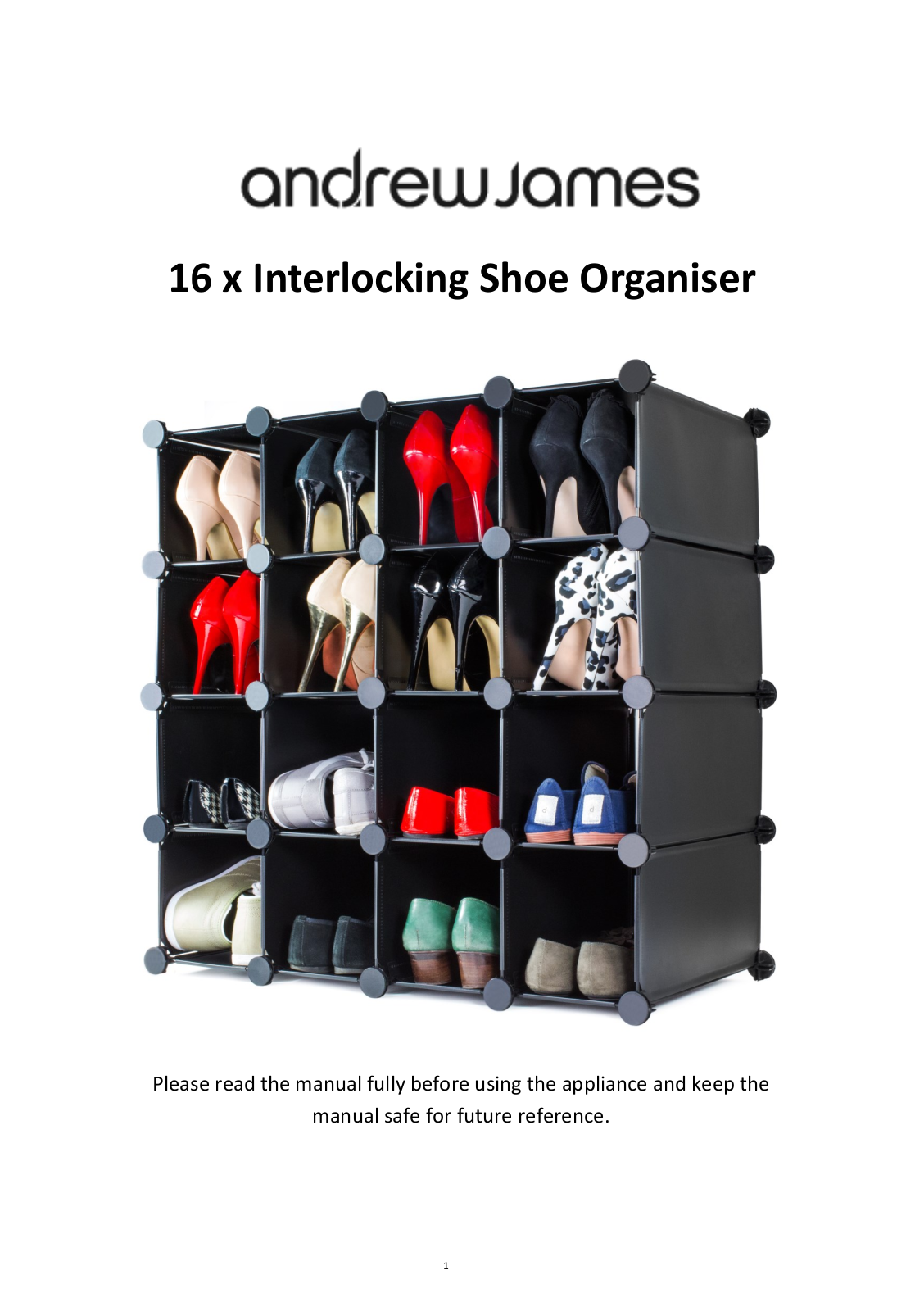 Andrew James 16 Hole Shoe Organiser Rack User Manual