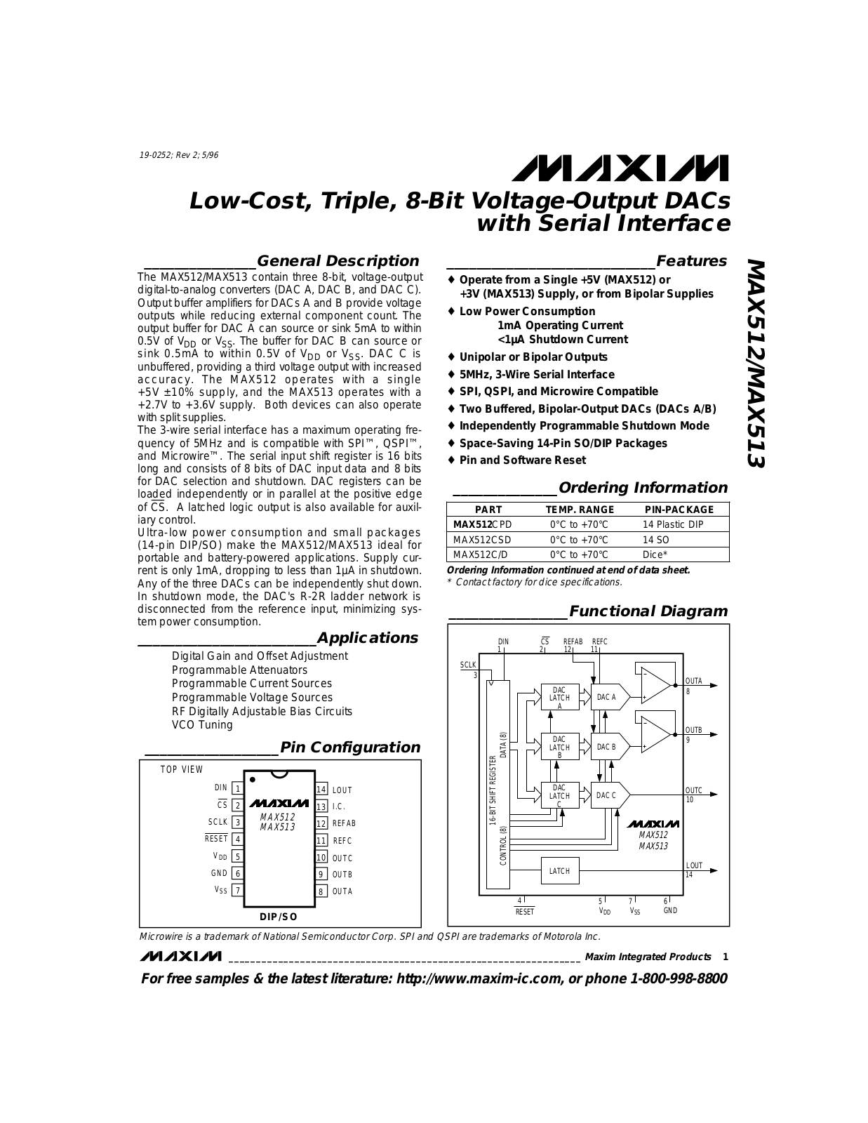 Rainbow Electronics MAX513 User Manual