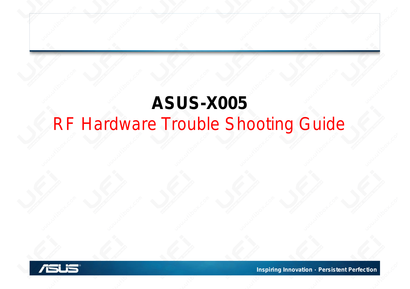 ASUS X005 Troubleshooting Guide