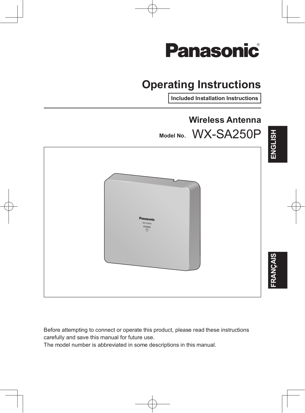 Panasonic 9TAWX SA250P Users Manual