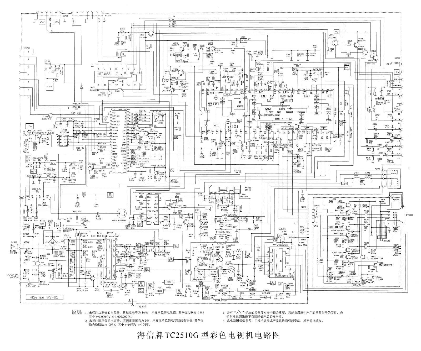 Hisense TC2510G, TB1231N Schematic