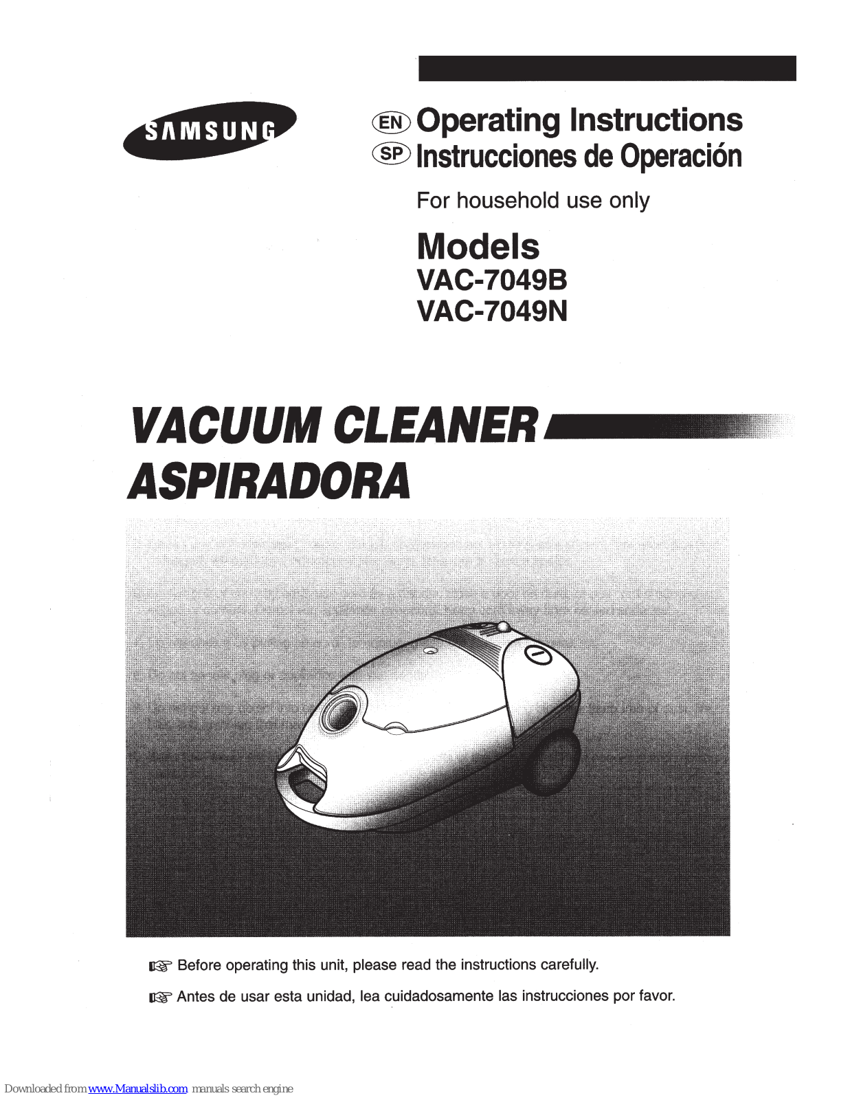 Samsung VAC-7049B Operating Instructions Manual