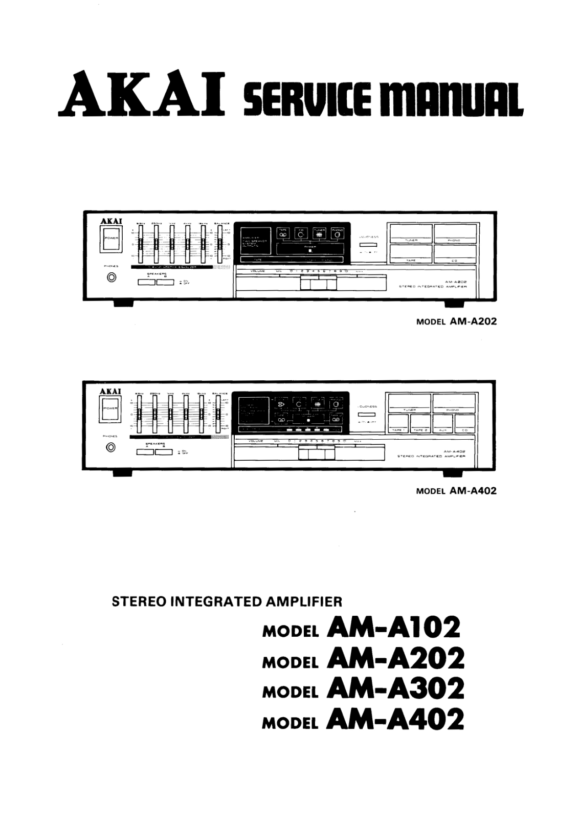 Akai AM-A202, AM-A302, AM-A402 Schematic