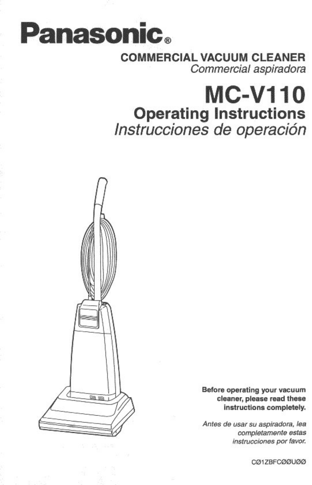 Panasonic Mc-v110 Owner's Manual