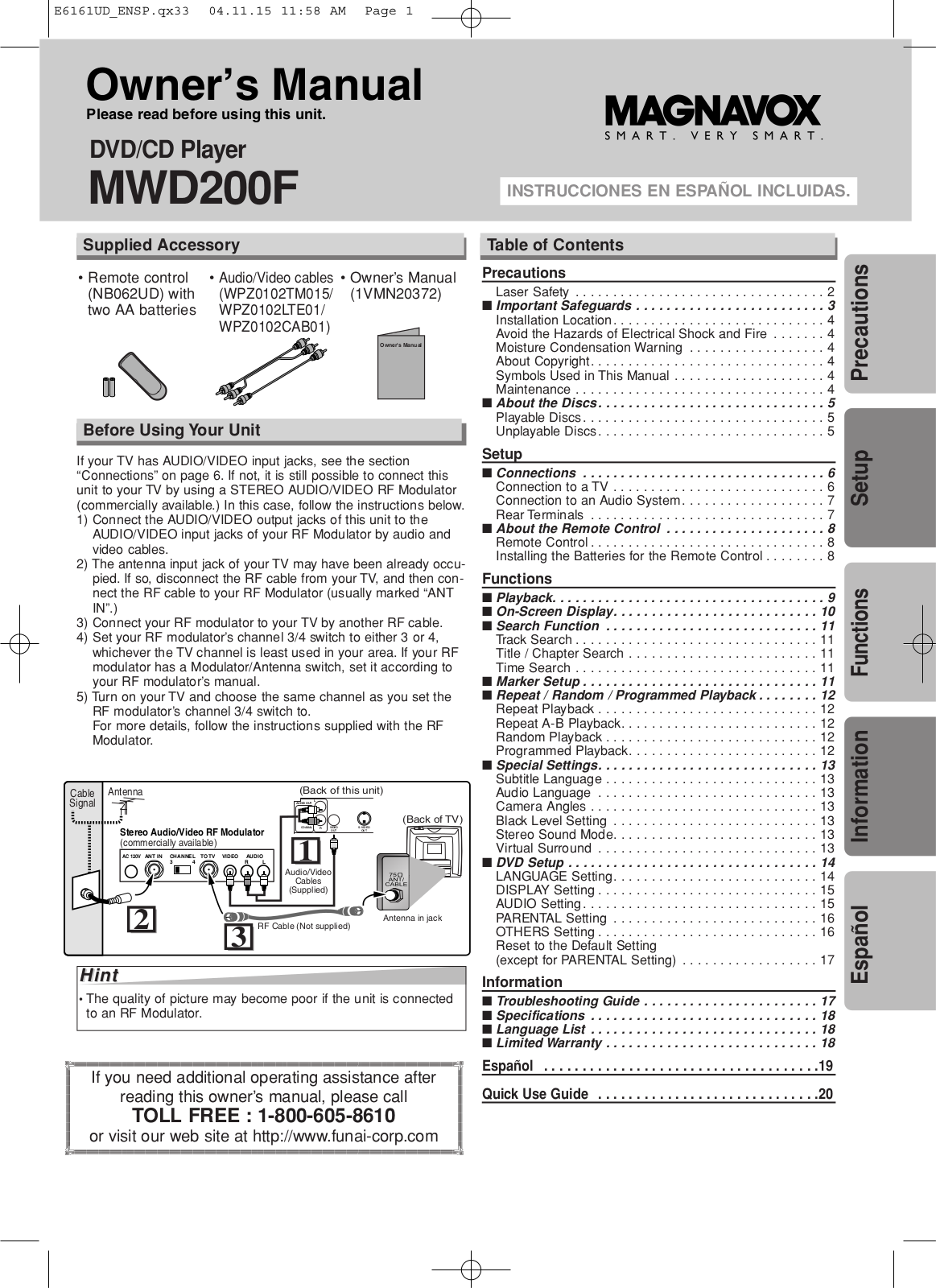 Funai MWD200F User Manual